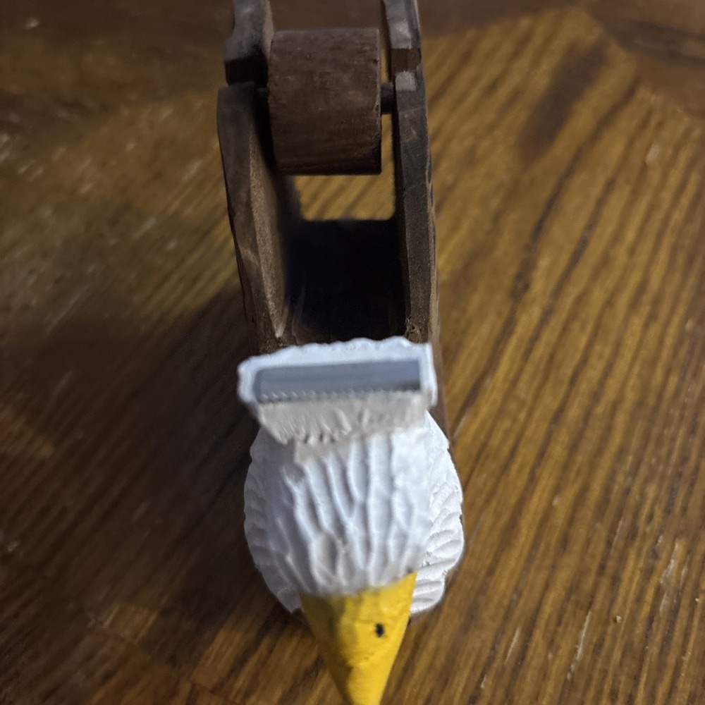 Handcrafted Wooden Eagle Head Tape Dispenser - Picture 4 of 6